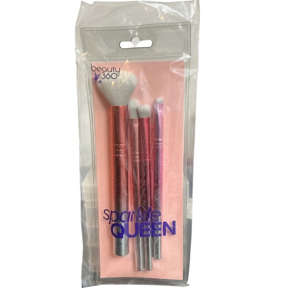 Beauty 360 Sparkle Queen Face & Eye Brush Kit, 4-Piece Set, New - Picture 1 of 2